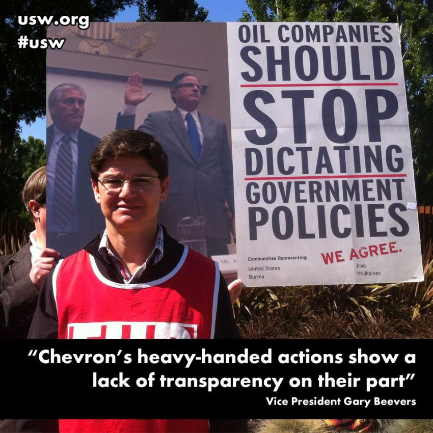 Chevron ad used in protest